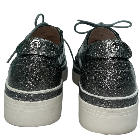 The Wishbone Collection Metallic Oxford Platform LaceUp Women SZ 6.5 Comfy Shoes - Picture 5 of 10
